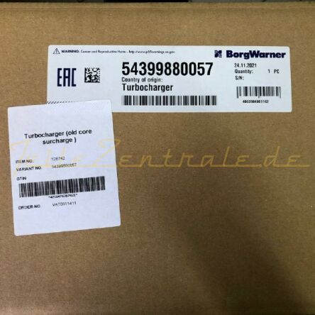 NOUVEAU BorgWarner Turbocompresseur  VW T5 Transporter 1.9 TDI DPF 03G253016F 03G253016FX (Consigne!)