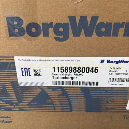 NEW BorgWarner Turbocharger MAN 11589880046 11589980046