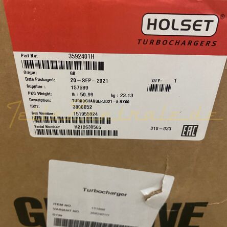 NEUER HOLSET Turbolader Cummins 3592369 3592401